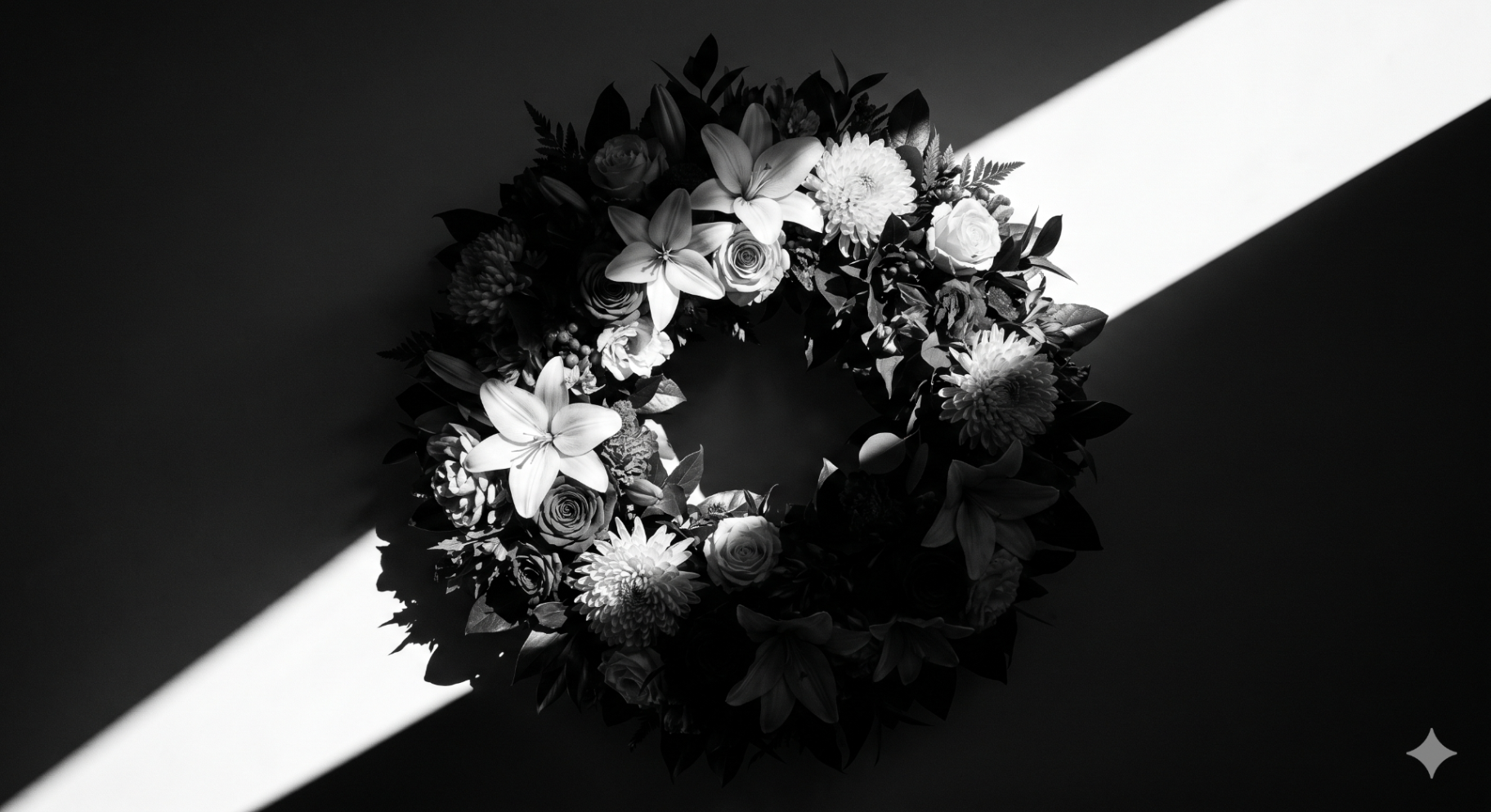 黑白花圈特寫